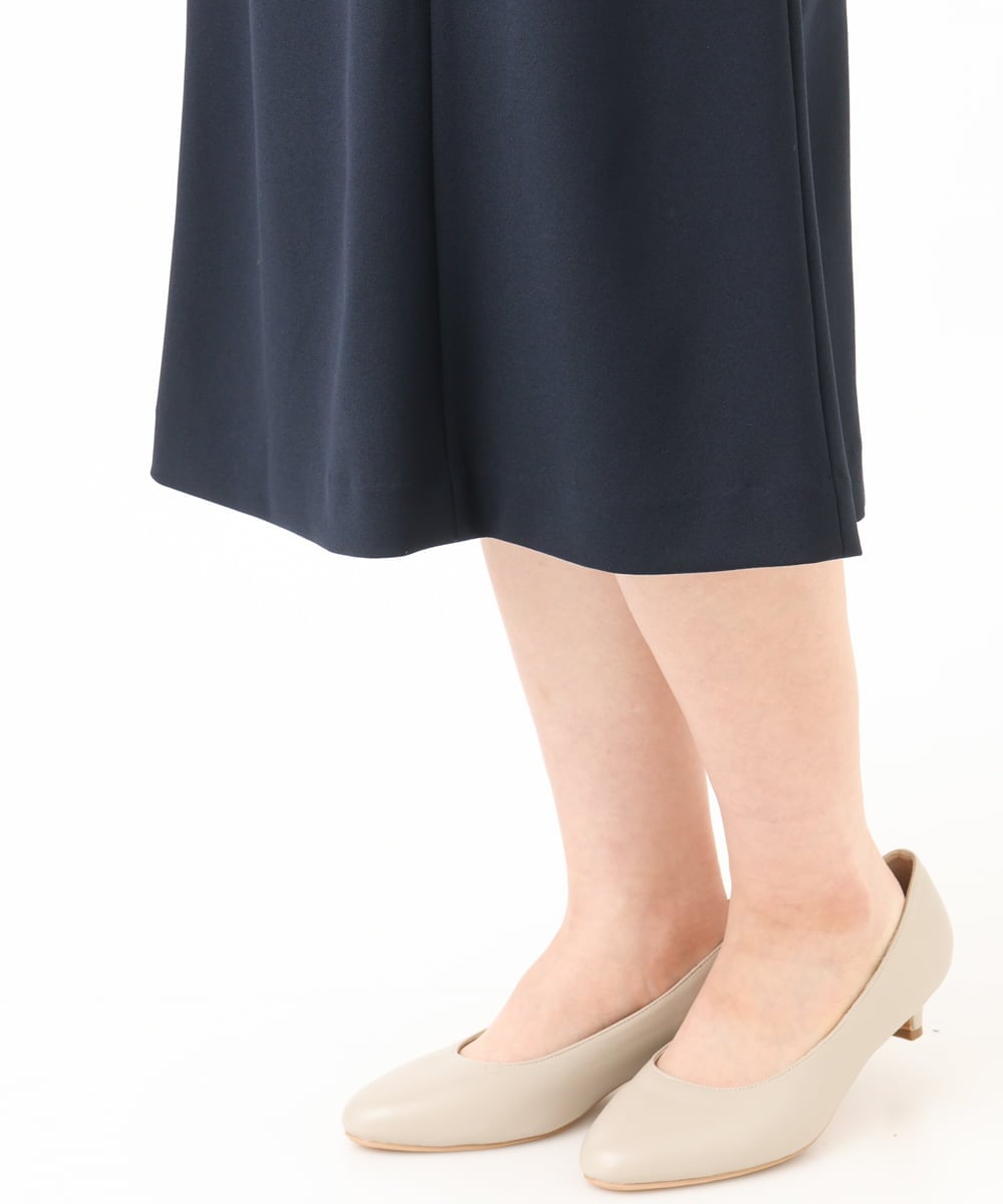OLHLD05119 eur3(エウルキューブ) 【WEB先行販売】【大きいサイズ/11号サイズあり/洗える/セットアップ対応】カットジョーゼットセミフレアスカート ネイビー