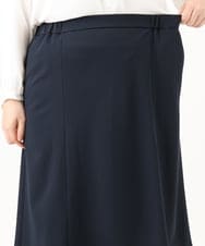 OLHLD05119 eur3(エウルキューブ) 【WEB先行販売】【大きいサイズ/11号サイズあり/洗える/セットアップ対応】カットジョーゼットセミフレアスカート ネイビー