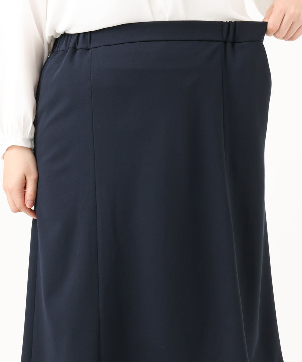 OLHLD05119 eur3(エウルキューブ) 【WEB先行販売】【大きいサイズ/11号サイズあり/洗える/セットアップ対応】カットジョーゼットセミフレアスカート ネイビー