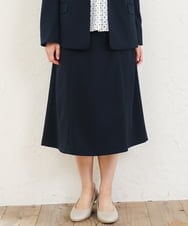 OLHLD05119 eur3(エウルキューブ) 【WEB先行販売】【大きいサイズ/11号サイズあり/洗える/セットアップ対応】カットジョーゼットセミフレアスカート ネイビー
