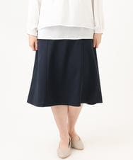 OLHLD05119 eur3(エウルキューブ) 【WEB先行販売】【大きいサイズ/11号サイズあり/洗える/セットアップ対応】カットジョーゼットセミフレアスカート ネイビー