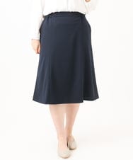 OLHLD05119 eur3(エウルキューブ) 【WEB先行販売】【大きいサイズ/11号サイズあり/洗える/セットアップ対応】カットジョーゼットセミフレアスカート ネイビー
