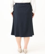 OLHLD05119 eur3(エウルキューブ) 【WEB先行販売】【大きいサイズ/11号サイズあり/洗える/セットアップ対応】カットジョーゼットセミフレアスカート ネイビー