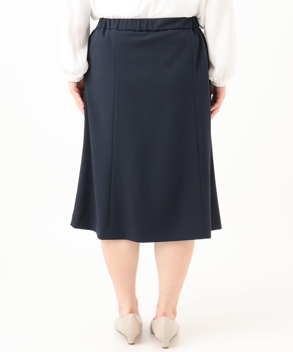 OLHLD05119 eur3(エウルキューブ) 【WEB先行販売】【大きいサイズ/11号サイズあり/洗える/セットアップ対応】カットジョーゼットセミフレアスカート ネイビー