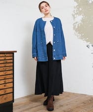 OLHLD07119 eur3(エウルキューブ) 【大きいサイズ/洗える】スエードタッチスカート ブラック