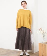 OLHLD08129 eur3(エウルキューブ) 【大きいサイズ】チェックプリーツスカート ダークブラウン