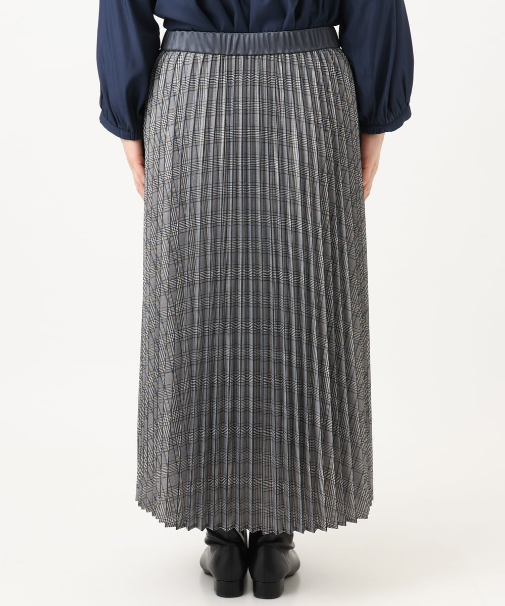 OLHLD08129 eur3(エウルキューブ) 【大きいサイズ】チェックプリーツスカート グレー