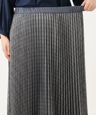OLHLD08129 eur3(エウルキューブ) 【大きいサイズ】チェックプリーツスカート グレー