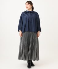 OLHLD08129 eur3(エウルキューブ) 【大きいサイズ】チェックプリーツスカート グレー
