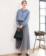 OLHLD08129 eur3(エウルキューブ) 【大きいサイズ】チェックプリーツスカート グレー