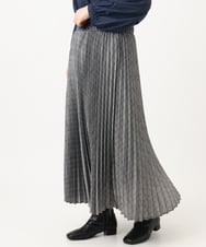 OLHLD08129 eur3(エウルキューブ) 【大きいサイズ】チェックプリーツスカート グレー