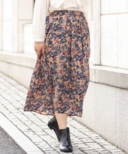 OLHLP06110 eur3(エウルキューブ) 【雑誌掲載】【大きいサイズ】レトロフラワープリントスカート ベージュ(82)