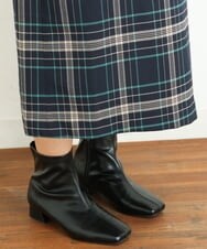 OLHLP07100 eur3(エウルキューブ) 【雑誌掲載】【大きいサイズ】チェック柄ラップ風スカート ネイビー(57)