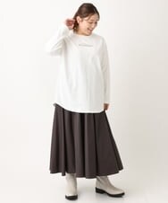 OLHLS08129 eur3(エウルキューブ) 【大きいサイズ】フェイクレザーフレアスカート ダークブラウン(87)
