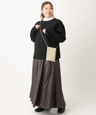 OLHLS08129 eur3(エウルキューブ) 【大きいサイズ】フェイクレザーフレアスカート ダークブラウン(87)