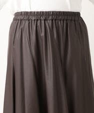OLHLS08129 eur3(エウルキューブ) 【大きいサイズ】フェイクレザーフレアスカート ダークブラウン(87)