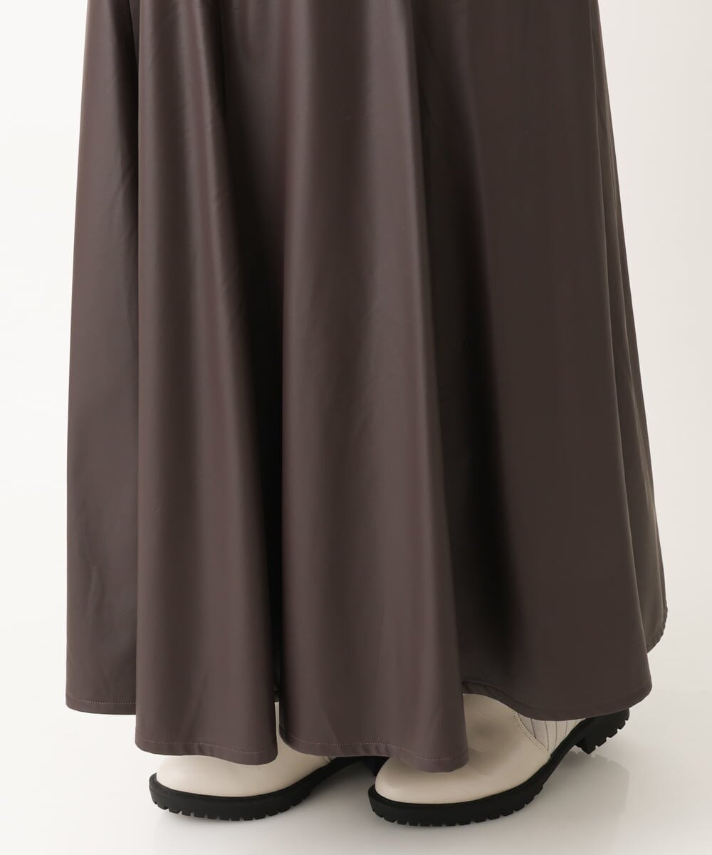 OLHLS08129 eur3(エウルキューブ) 【大きいサイズ】フェイクレザーフレアスカート ダークブラウン(87)
