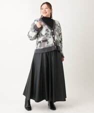 OLHLS08129 eur3(エウルキューブ) 【大きいサイズ】フェイクレザーフレアスカート ブラック(94)
