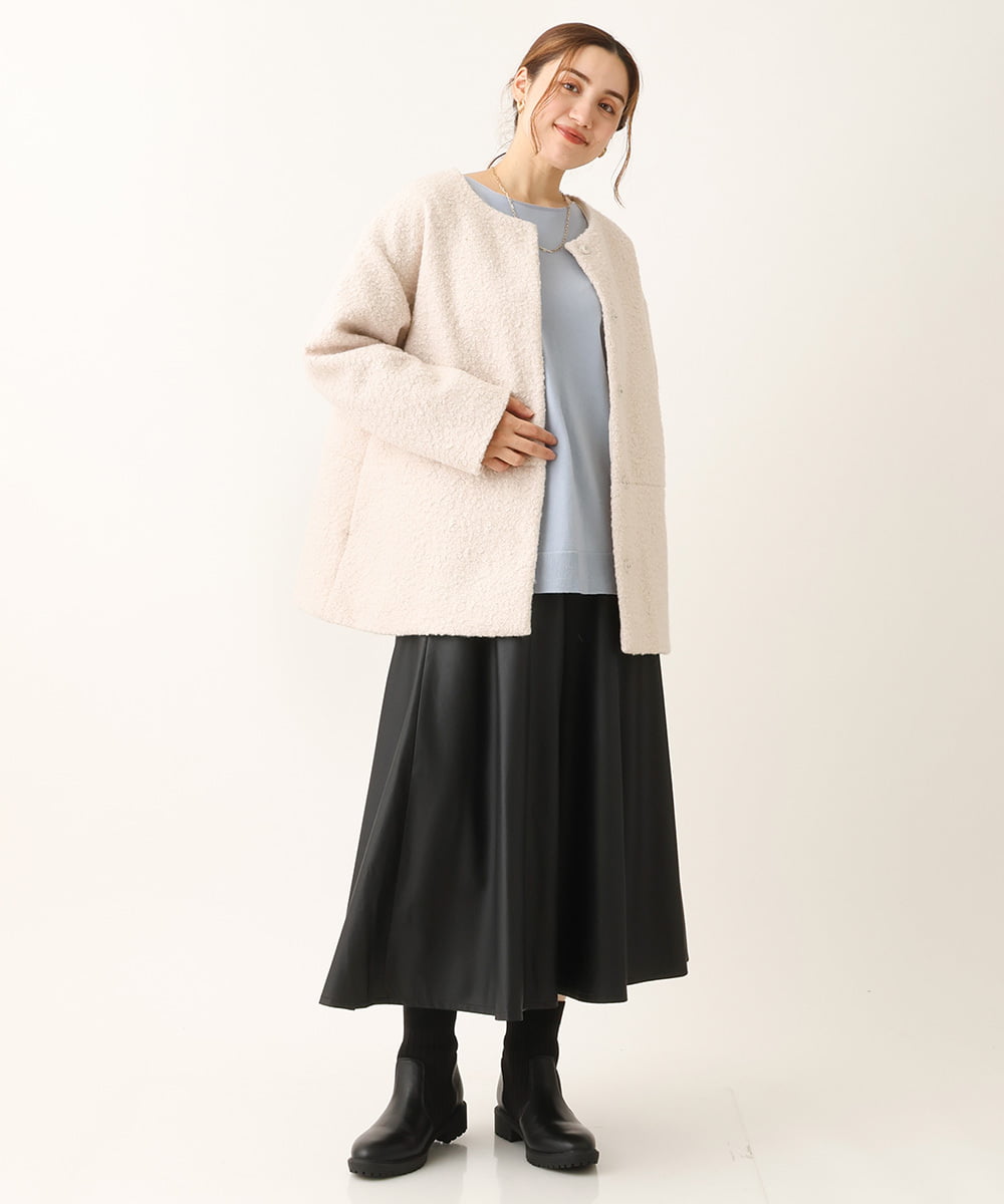OLHLS08129 eur3(エウルキューブ) 【大きいサイズ】フェイクレザーフレアスカート ブラック(94)