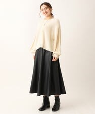 OLHLS08129 eur3(エウルキューブ) 【大きいサイズ】フェイクレザーフレアスカート ブラック(94)