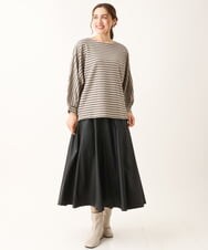 OLHLS08129 eur3(エウルキューブ) 【大きいサイズ】フェイクレザーフレアスカート ブラック(94)