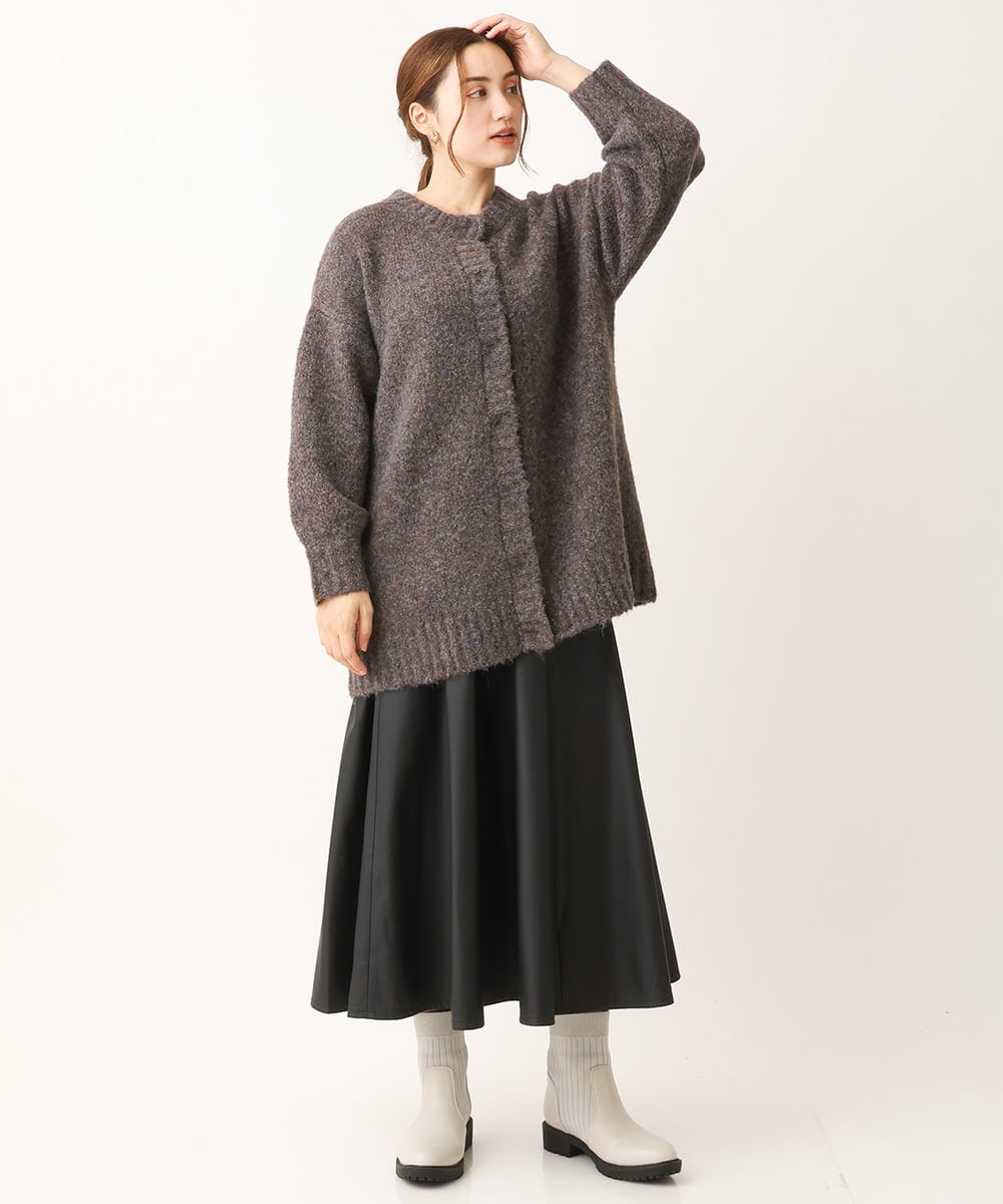 OLHLS08129 eur3(エウルキューブ) 【大きいサイズ】フェイクレザーフレアスカート ブラック(94)
