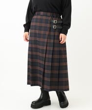 OLHLV09129 eur3(エウルキューブ) 【大きいサイズ】キルトスカート ネイビー(57)