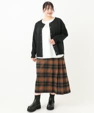 OLHLV09129 eur3(エウルキューブ) 【大きいサイズ】キルトスカート キャメル(83)