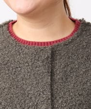 OLJAA09139 eur3(エウルキューブ) 【大きいサイズ】ループブークレリバーシブルコート ダークグレー(93)