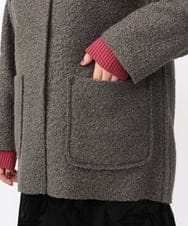 OLJAA09139 eur3(エウルキューブ) 【大きいサイズ】ループブークレリバーシブルコート ダークグレー(93)