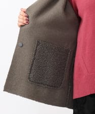 OLJAA09139 eur3(エウルキューブ) 【大きいサイズ】ループブークレリバーシブルコート ダークグレー(93)