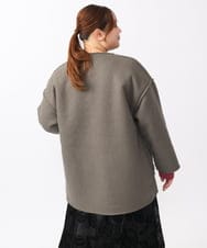 OLJAA09139 eur3(エウルキューブ) 【大きいサイズ】ループブークレリバーシブルコート ダークグレー(93)