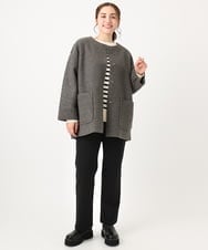 OLJAA09139 eur3(エウルキューブ) 【大きいサイズ】ループブークレリバーシブルコート ダークグレー(93)