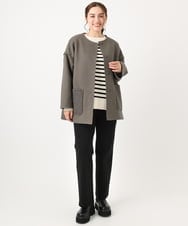OLJAA09139 eur3(エウルキューブ) 【大きいサイズ】ループブークレリバーシブルコート ダークグレー(93)