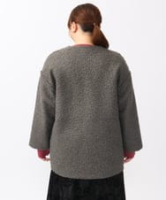 OLJAA09139 eur3(エウルキューブ) 【大きいサイズ】ループブークレリバーシブルコート ダークグレー(93)