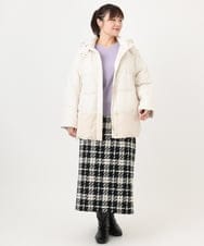 OLJAD03299 eur3(エウルキューブ) 【WEB先行販売】【大きいサイズ】異素材ショートダウンジャケット アイボリー(80)