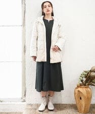 OLJAD03299 eur3(エウルキューブ) 【WEB先行販売】【大きいサイズ】異素材ショートダウンジャケット アイボリー(80)