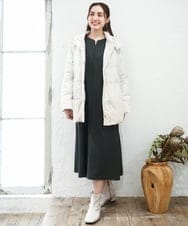 OLJAD03299 eur3(エウルキューブ) 【WEB先行販売】【大きいサイズ】異素材ショートダウンジャケット アイボリー(80)