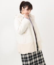 OLJAD03299 eur3(エウルキューブ) 【WEB先行販売】【大きいサイズ】異素材ショートダウンジャケット アイボリー(80)