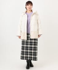 OLJAD03299 eur3(エウルキューブ) 【WEB先行販売】【大きいサイズ】異素材ショートダウンジャケット アイボリー(80)