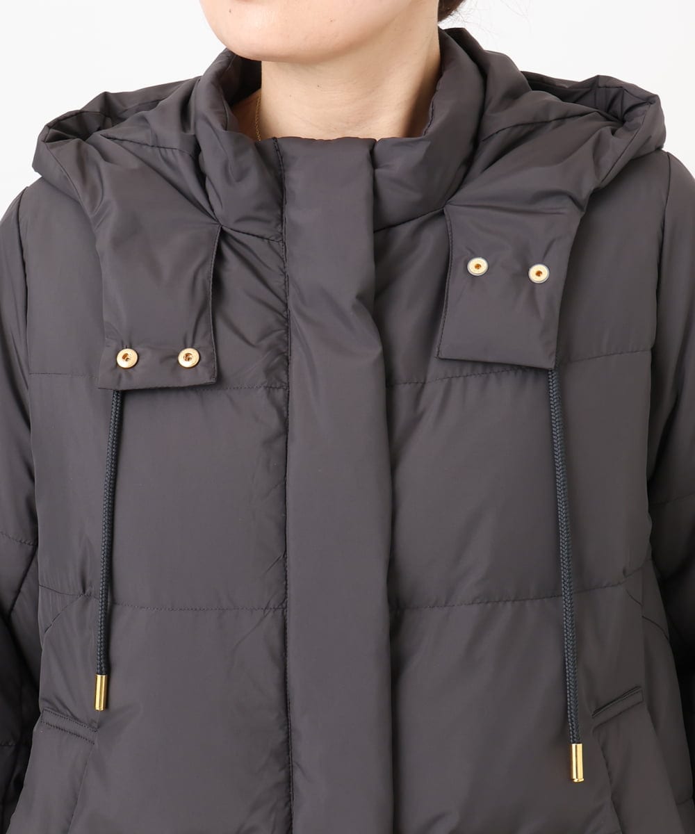 OLJAD03299 eur3(エウルキューブ) 【WEB先行販売】【大きいサイズ】異素材ショートダウンジャケット ダークグレー(93)