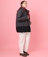 OLJAD03299 eur3(エウルキューブ) 【大きいサイズ】異素材ショートダウンジャケット ダークグレー(93)