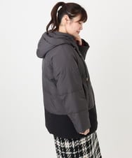 OLJAD03299 eur3(エウルキューブ) 【WEB先行販売】【大きいサイズ】異素材ショートダウンジャケット ダークグレー(93)