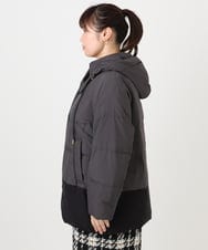 OLJAD03299 eur3(エウルキューブ) 【WEB先行販売】【大きいサイズ】異素材ショートダウンジャケット ダークグレー(93)