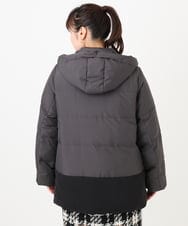 OLJAD03299 eur3(エウルキューブ) 【WEB先行販売】【大きいサイズ】異素材ショートダウンジャケット ダークグレー(93)