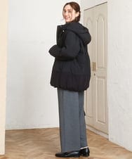 OLJAD03299 eur3(エウルキューブ) 【WEB先行販売】【大きいサイズ】異素材ショートダウンジャケット ブラック(94)