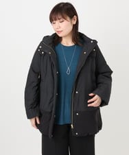 OLJAD03299 eur3(エウルキューブ) 【WEB先行販売】【大きいサイズ】異素材ショートダウンジャケット ブラック(94)