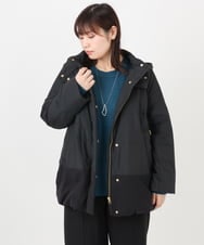 OLJAD03299 eur3(エウルキューブ) 【WEB先行販売】【大きいサイズ】異素材ショートダウンジャケット ブラック(94)