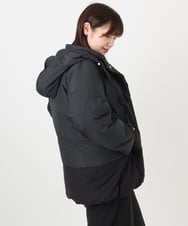 OLJAD03299 eur3(エウルキューブ) 【WEB先行販売】【大きいサイズ】異素材ショートダウンジャケット ブラック(94)