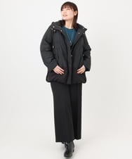 OLJAD03299 eur3(エウルキューブ) 【WEB先行販売】【大きいサイズ】異素材ショートダウンジャケット ブラック(94)
